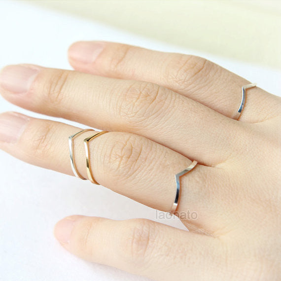 Skinny Chevron Ring in sterling silver