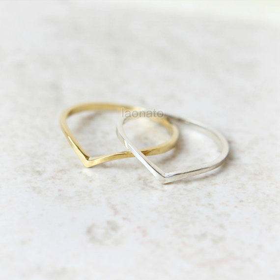 Skinny Chevron Ring in sterling silver