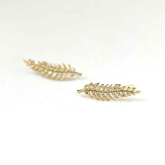 Leaf Ear Climber, pin earrings