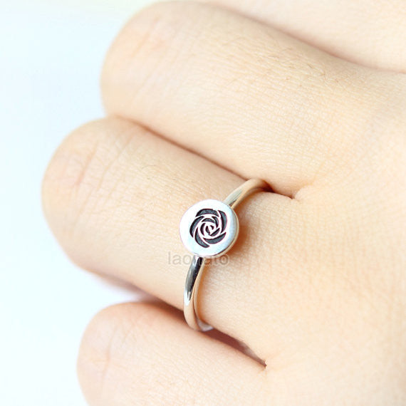 925 silver hot sale rose ring