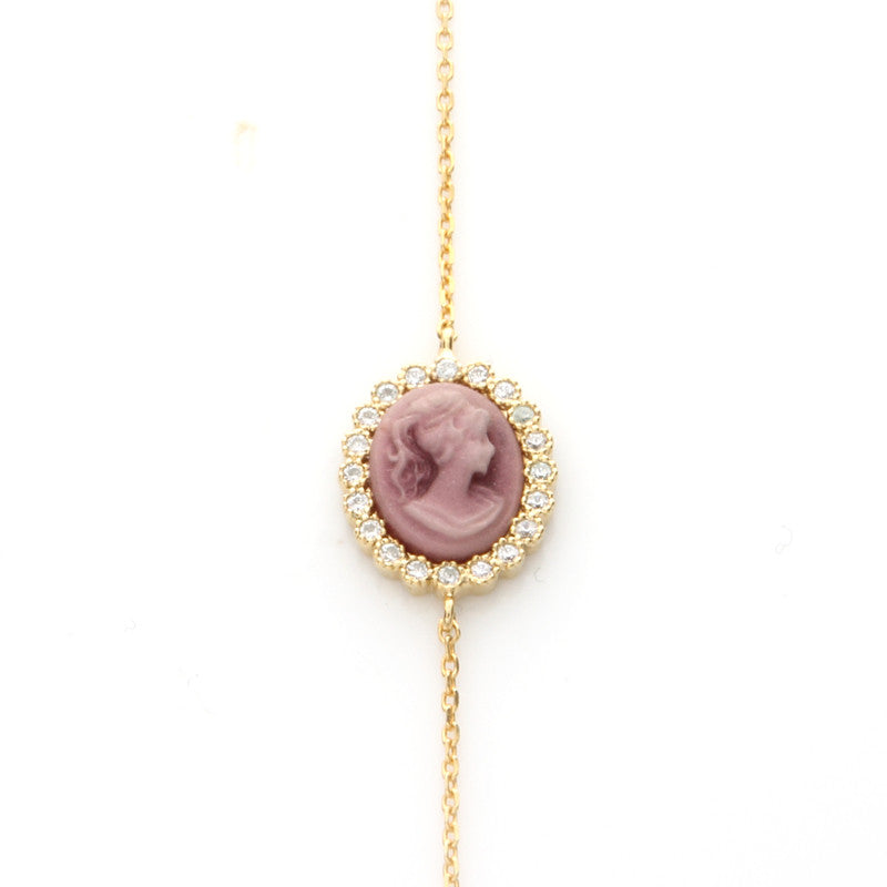 Pink Cameo Vintage Charm Bracelet – Blackberry Designs Jewelry
