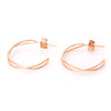 Crossed Hoop Earrings